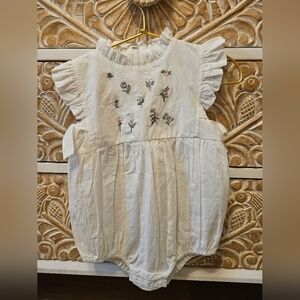 White Boutique Bubble Romper with Knee High Socks NWOT 12-18 Months